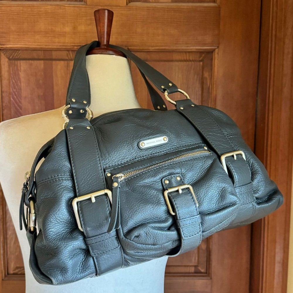 Michael Michael Kors Austin Graphite Leather Satchel